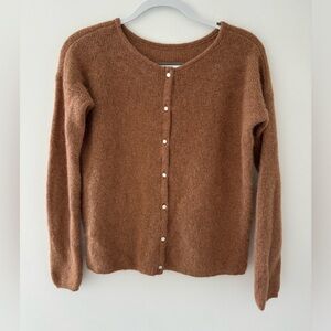Sezane camel knit cardigan